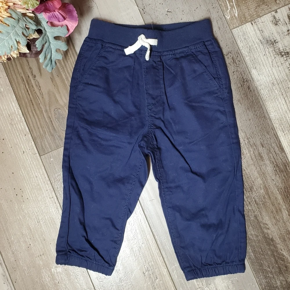 NWT Gymboree Baby Size 12-18m Blue Pull-On Casual Boy Pants 100% Cotton